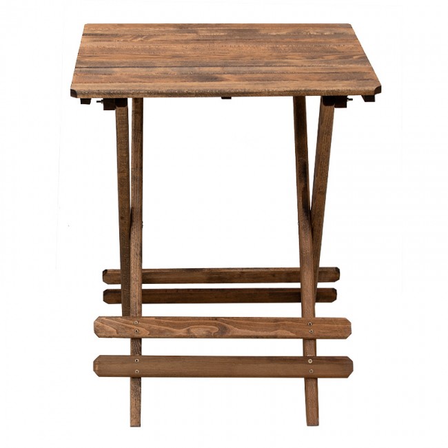Τραπέζι πτυσσόμενο Queen Megapap από ξύλο οξιάς σε χρώμα καρυδί εμποτισμού 60x60x75εκ.