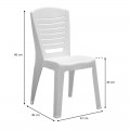 Καρέκλα πολυπροπυλενίου Tabia Megapap χρώμα λευκό 47x49x86εκ.