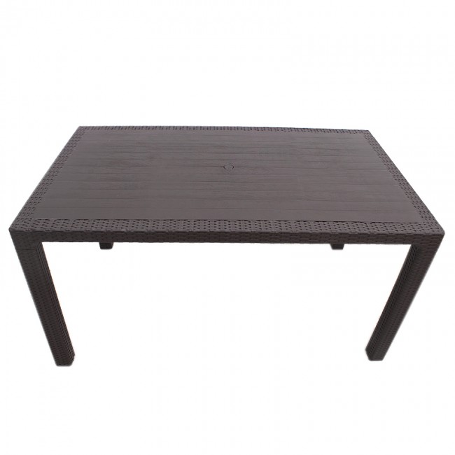 Τραπέζι πολυπροπυλενίου Kalan Megapap χρώμα καφέ 150x90x75εκ.