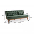 Καναπές - κρεβάτι Veron Megapap τριθέσιος υφασμάτινος χρώμα πράσινο 180x80x78εκ.