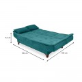 Καναπές - κρεβάτι Lucas Megapap τριθέσιος υφασμάτινος χρώμα πράσινο 190x85x85εκ.