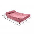 Καναπές - κρεβάτι Lucas Megapap τριθέσιος υφασμάτινος χρώμα ροζ 190x85x85εκ.