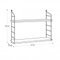 Ραφιέρα τοίχου Armoni Megapap χρώμα sacramento oak - καφέ μέταλλο 72x20x58εκ.