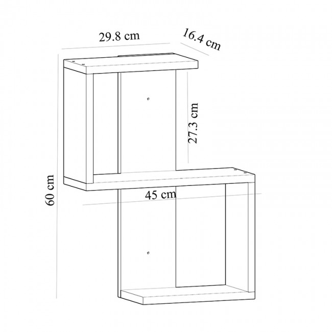 Ραφιέρα τοίχου Octa Megapap χρώμα sapphire oak 45x16,4x60εκ.