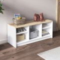 Παπουτσοθήκη London Megapap χρώμα λευκό - sapphire oak 100x35x40εκ.