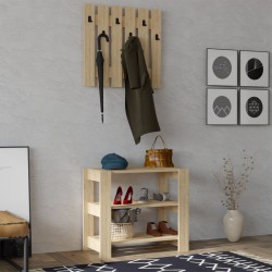 Έπιπλο εισόδου Friends Megapap χρώμα sapphire oak 69,8x33,6x60εκ.