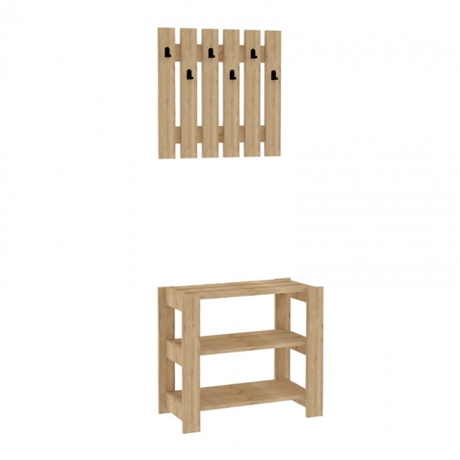 Έπιπλο εισόδου Friends Megapap χρώμα sapphire oak 69,8x33,6x60εκ.