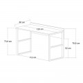 Γραφείο εργασίας Rana Megapap χρώμα καρυδί - μαύρο 120x60x78,8εκ.