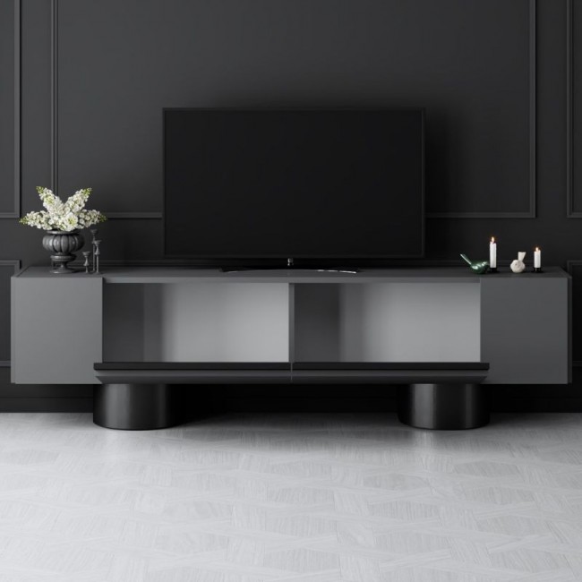 Έπιπλο τηλεόρασης Haven Megapap χρώμα ανθρακί 180x30x50εκ.