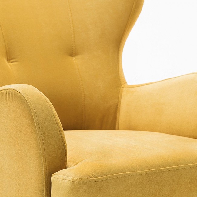Μπερζέρα - πολυθρόνα Karina Megapap βελούδινη χρώμα κίτρινο 69x60x88εκ.
