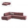 Γωνιακός καναπές - κρεβάτι Manama Megapap αριστερή γωνία υφασμάτινος χρώμα μπορντώ 280x206x85εκ.