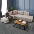 Γωνιακός καναπές - κρεβάτι Manama Megapap αριστερή γωνία υφασμάτινος χρώμα κρεμ 280x206x85εκ.