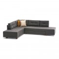 Γωνιακός καναπές - κρεβάτι Manama Megapap αριστερή γωνία υφασμάτινος χρώμα ανθρακί 280x206x85εκ.