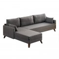 Γωνιακός καναπές Bella Megapap αριστερή γωνία υφασμάτινος χρώμα ανθρακί 275x165x85εκ.