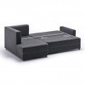 Γωνιακός καναπές - κρεβάτι Ece Megapap αριστερή γωνία υφασμάτινος με αποθηκευτικό χώρο χρώμα ανθρακί 242x160x88εκ.