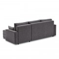 Γωνιακός καναπές - κρεβάτι Ece Megapap δεξιά γωνία υφασμάτινος με αποθηκευτικό χώρο χρώμα γκρι 242x150x88εκ.