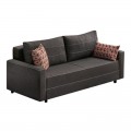 Καναπές - κρεβάτι Ece Megapap τριθέσιος υφασμάτινος χρώμα ανθρακί 215x90x88εκ.