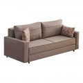 Καναπές - κρεβάτι Ece Megapap τριθέσιος υφασμάτινος χρώμα κρεμ 215x90x88εκ.