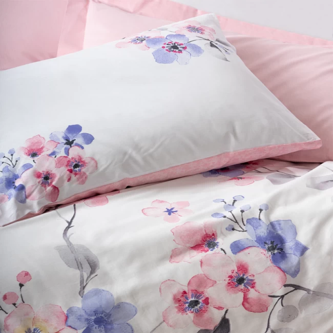 Σετ παπλωματοθήκη Jayda Cotton Box 3 τμχ Μονή (160x220) χρώμα ροζ - λευκό Σετ παπλωματοθήκη Jayda Cotton Box 3 τμχ Μονή (160x220) χρώμα ροζ - λευκό