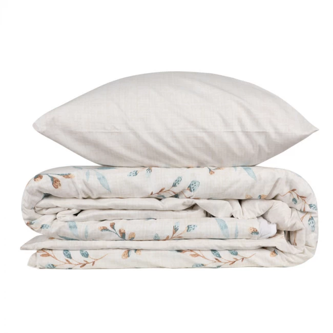 Σετ παπλωματοθήκη Lendell Cotton Box 4 τμχ Διπλή (200x220) χρώμα μέντα - λευκό