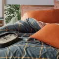 Σετ παπλωματοθήκη Stark Cotton Box 4 τμχ Διπλή (200x220) χρώμα cinnamon - μπλε Σετ παπλωματοθήκη Stark Cotton Box 4 τμχ Διπλή (200x220) χρώμα cinnamon - μπλε