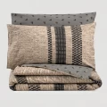 Σετ παπλωματοθήκη Arlo Cotton Box 4 τμχ Διπλή (200x220) χρώμα καφέ - γκρι Σετ παπλωματοθήκη Arlo Cotton Box 4 τμχ Διπλή (200x220) χρώμα καφέ - γκρι