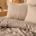 Σετ παπλωματοθήκη Plaid Cotton Box 4 τμχ Διπλή (200x220) χρώμα mink Σετ παπλωματοθήκη Plaid Cotton Box 4 τμχ Διπλή (200x220) χρώμα mink