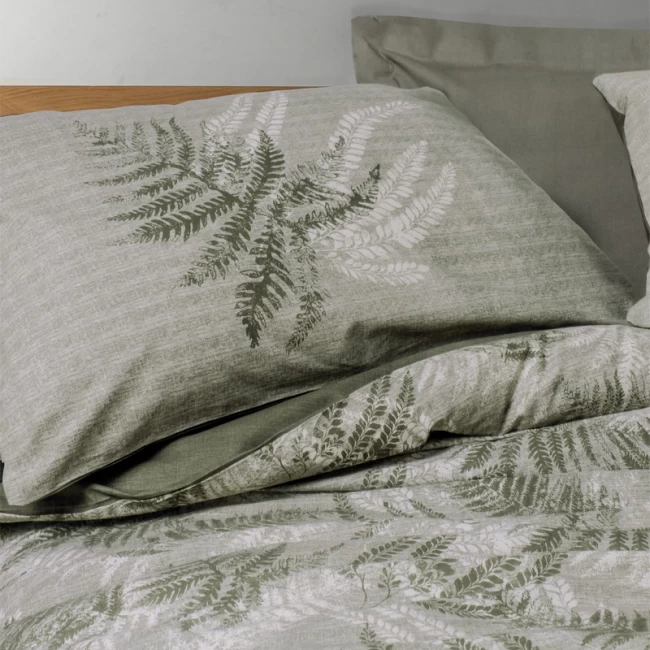 Σετ παπλωματοθήκη Frond Cotton Box 4 τμχ Διπλή (200x220) χρώμα χακί Σετ παπλωματοθήκη Frond Cotton Box 4 τμχ Διπλή (200x220) χρώμα χακί
