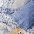 Σετ παπλωματοθήκη Cleo Cotton Box 4 τμχ Διπλή (200x220) χρώμα μπλε Σετ παπλωματοθήκη Cleo Cotton Box 4 τμχ Διπλή (200x220) χρώμα μπλε