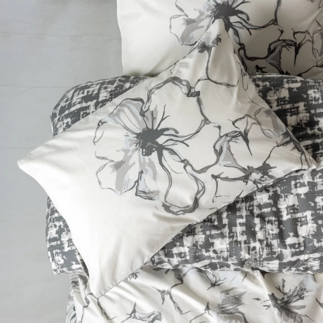 Σετ παπλωματοθήκη Hilaris Cotton Box 4 τμχ Διπλή (200x220) χρώμα ανθρακί Σετ παπλωματοθήκη Hilaris Cotton Box 4 τμχ Διπλή (200x220) χρώμα ανθρακί