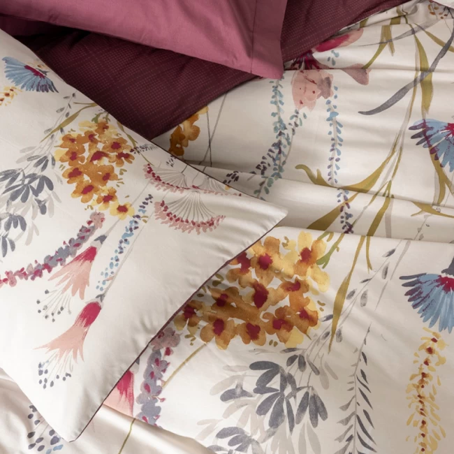 Σετ παπλωματοθήκη Flos Cotton Box 4 τμχ Διπλή (200x220) χρώμα μπορντώ Σετ παπλωματοθήκη Flos Cotton Box 4 τμχ Διπλή (200x220) χρώμα μπορντώ