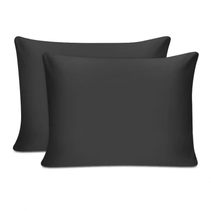Μαξιλαροθήκες ύπνου Tonne Cotton Box Σετ 2 τμχ χρώμα μαύρο 50x80εκ.