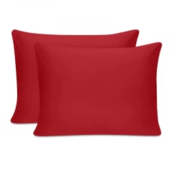 Μαξιλαροθήκες ύπνου Tonne Cotton Box Σετ 2 τμχ χρώμα κόκκινο 50x80εκ.