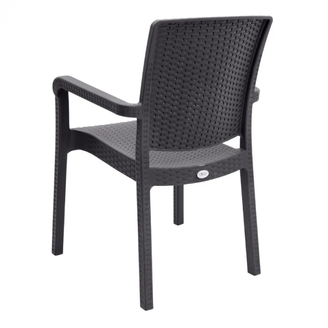 Πολυθρόνα κήπου πολυπροπυλενίου με πλέξη ραττάν χρώμα καφέ 56x60x86,5εκ.