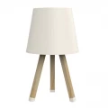Φωτιστικό επιτραπέζιο ξύλινο - πλαστικό χρώμα μπεζ Ø18x34εκ.