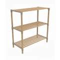Ραφιέρα δαπέδου - Τραπεζάκι βοηθητικό ξύλινο - πλαστικό χρώμα φυσικό - μπεζ 65x30x78εκ.