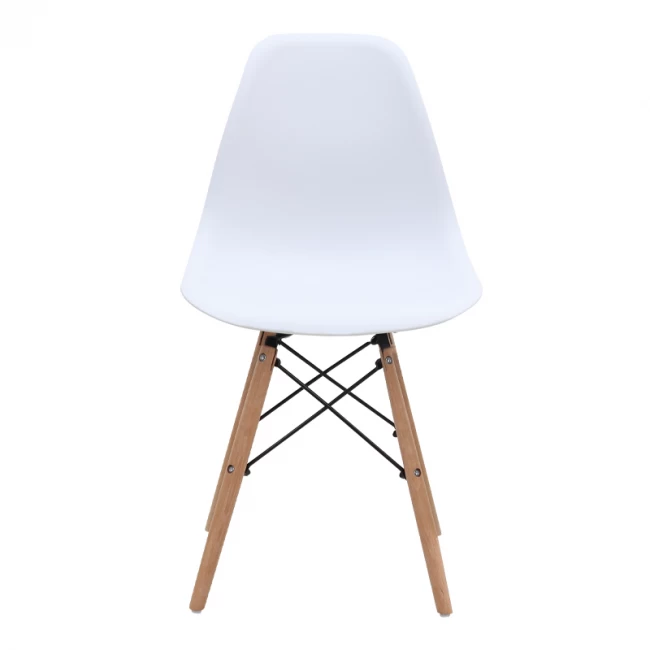 Καρέκλα τραπεζαρίας Nova Megapap PP λευκό - ξύλινο φυσικό πόδι 46x51x80εκ.