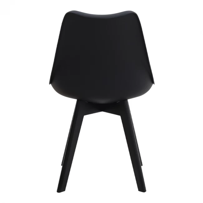 Καρέκλα τραπεζαρίας Viva Megapap PP - PU μαύρο - ξύλινο μαύρο πόδι 48,5x54x80εκ.