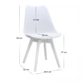 Καρέκλα τραπεζαρίας Viva Megapap PP - PU λευκό - ξύλινο λευκό πόδι 48,5x54x80εκ.