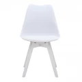 Καρέκλα τραπεζαρίας Viva Megapap PP - PU λευκό - ξύλινο λευκό πόδι 48,5x54x80εκ.
