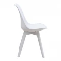 Καρέκλα τραπεζαρίας Viva Megapap PP - PU λευκό - ξύλινο λευκό πόδι 48,5x54x80εκ.