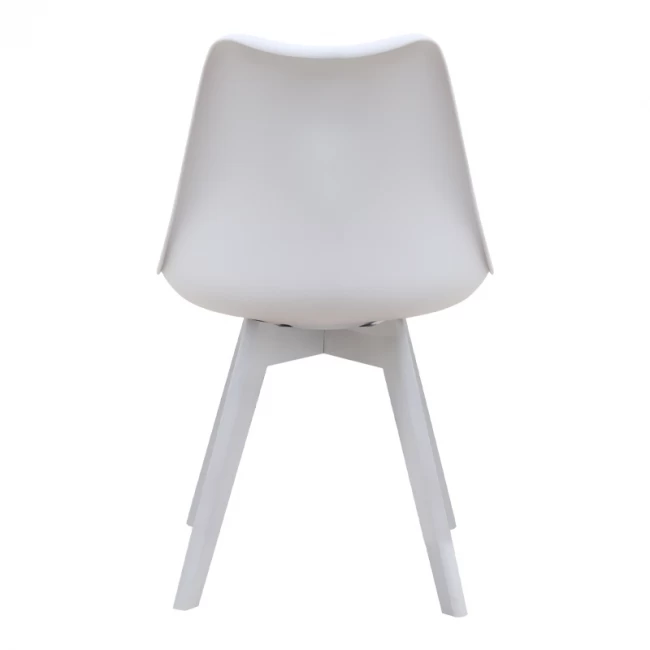 Καρέκλα τραπεζαρίας Viva Megapap PP - PU λευκό - ξύλινο λευκό πόδι 48,5x54x80εκ.