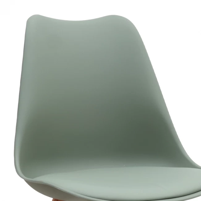 Καρέκλα τραπεζαρίας Viva Megapap PP - PU φυστικί - ξύλινο φυσικό πόδι 48,5x54x80εκ.