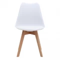 Καρέκλα τραπεζαρίας Viva Megapap PP - PU λευκό - ξύλινο φυσικό πόδι 48,5x54x80εκ.