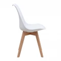 Καρέκλα τραπεζαρίας Viva Megapap PP - PU λευκό - ξύλινο φυσικό πόδι 48,5x54x80εκ.