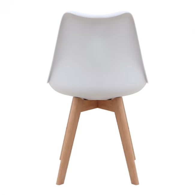 Καρέκλα τραπεζαρίας Viva Megapap PP - PU λευκό - ξύλινο φυσικό πόδι 48,5x54x80εκ.