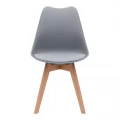 Καρέκλα τραπεζαρίας Viva Megapap PP - PU γκρι - ξύλινο φυσικό πόδι 48,5x54x80εκ.