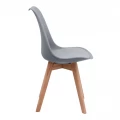Καρέκλα τραπεζαρίας Viva Megapap PP - PU γκρι - ξύλινο φυσικό πόδι 48,5x54x80εκ.