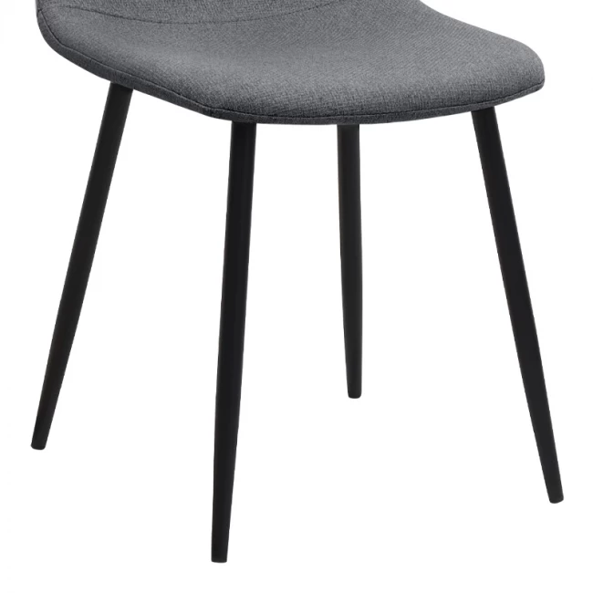 Καρέκλα τραπεζαρίας Iris Megapap γκρι ύφασμα - μεταλλικό μαύρο πόδι 43x50x85εκ.