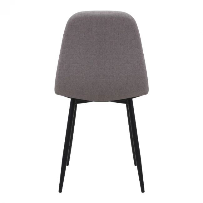 Καρέκλα τραπεζαρίας Iris Megapap μπεζ ύφασμα - μεταλλικό μαύρο πόδι 43x50x85εκ.